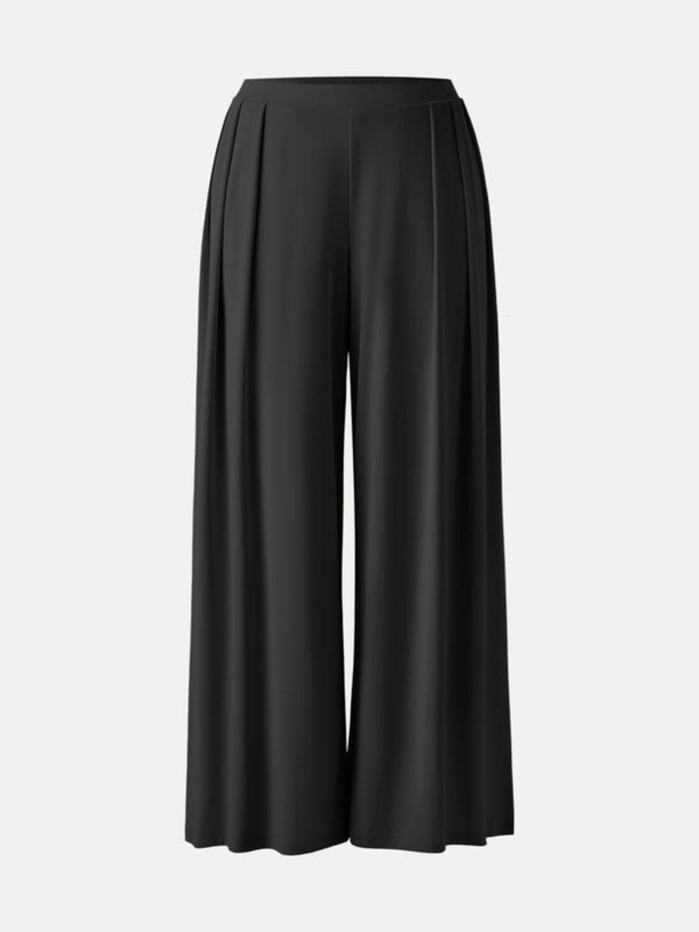 OGL Black Sandwashed Mid Rise Pleated Wide Leg Palazzo Pant with Pockets